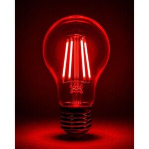 Feit Electric A19 Red LED Filament Bulb Dimmable 4.5W 120V UL A19/TR/LED